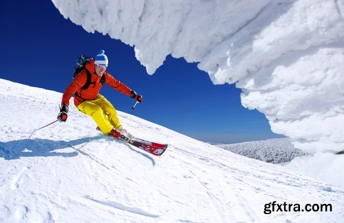 Stock Photos - Mountain - Skier, 25xJPG