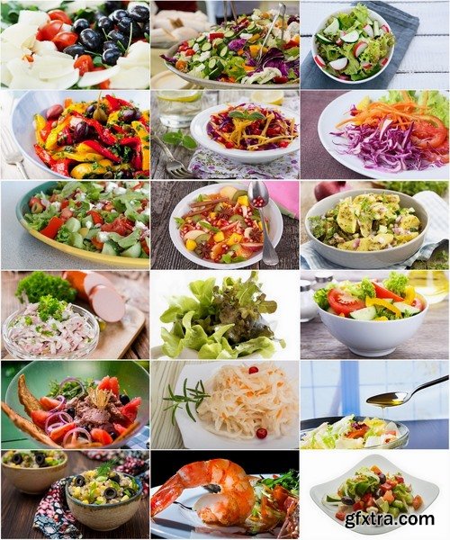 Collection of different salads 25 UHQ Jpeg