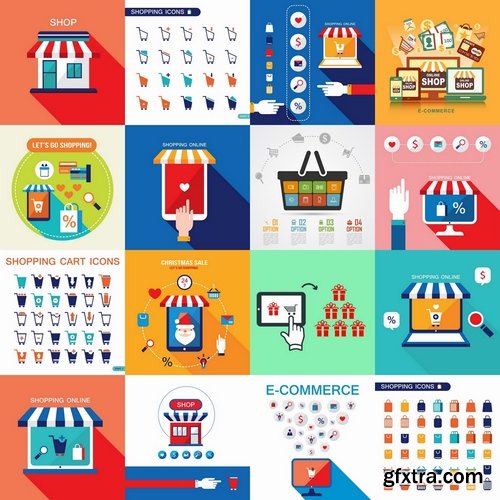 Collection elements of infographics shopping vector image 25 Eps