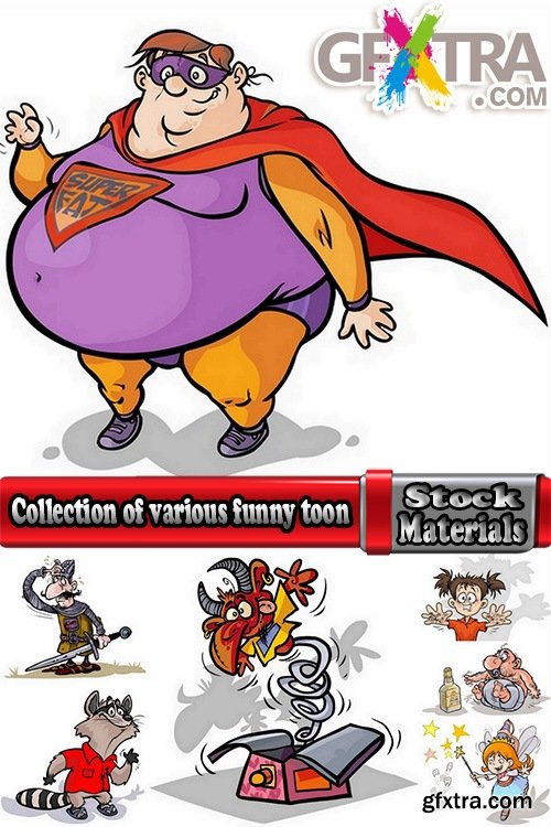 Collection of various funny toon vector image 25 Eps