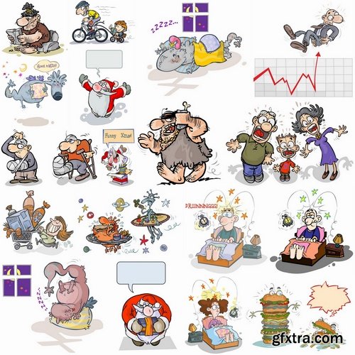 Collection of various funny toon vector image 25 Eps