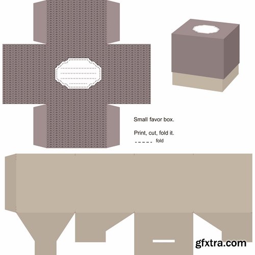 Collection of gift boxes for cut vector image 25 Eps