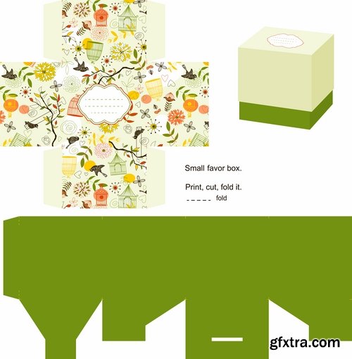 Collection of gift boxes for cut vector image 25 Eps