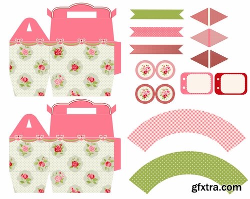 Collection of gift boxes for cut vector image 25 Eps
