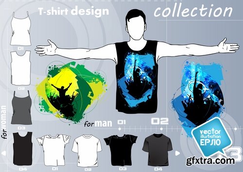 Collection of drawings for T-shirts #2-25 Eps