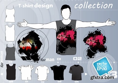 Collection of drawings for T-shirts #2-25 Eps