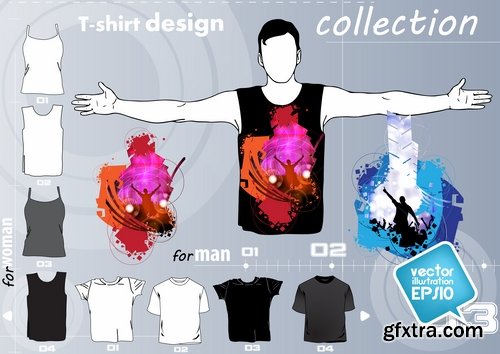 Collection of drawings for T-shirts #2-25 Eps