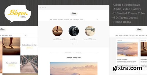 ThemeForest - Blogex - Minimal HTML Responsive Blog Theme - RIP