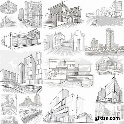 Collection of various houses vector image 25 Eps