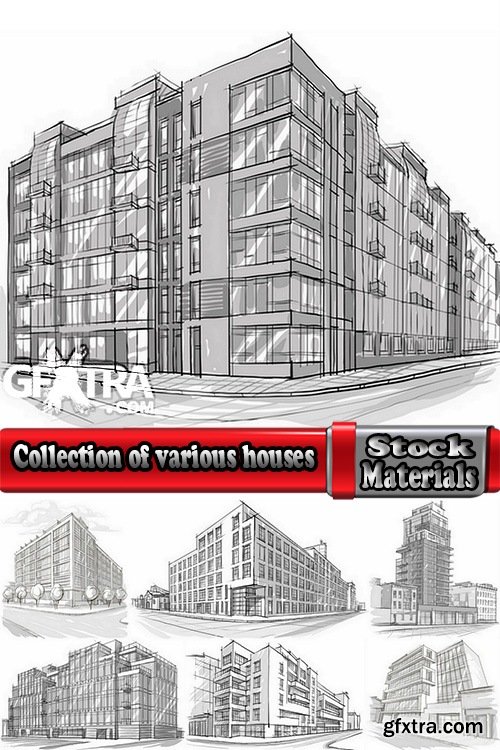 Collection of various houses vector image 25 Eps