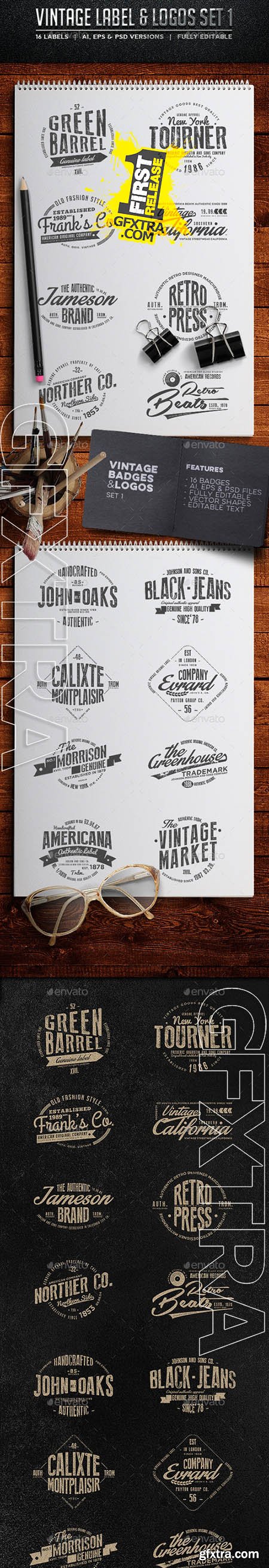 Vintage Badges & Labels Set 1 - GraphicRiver 9144287