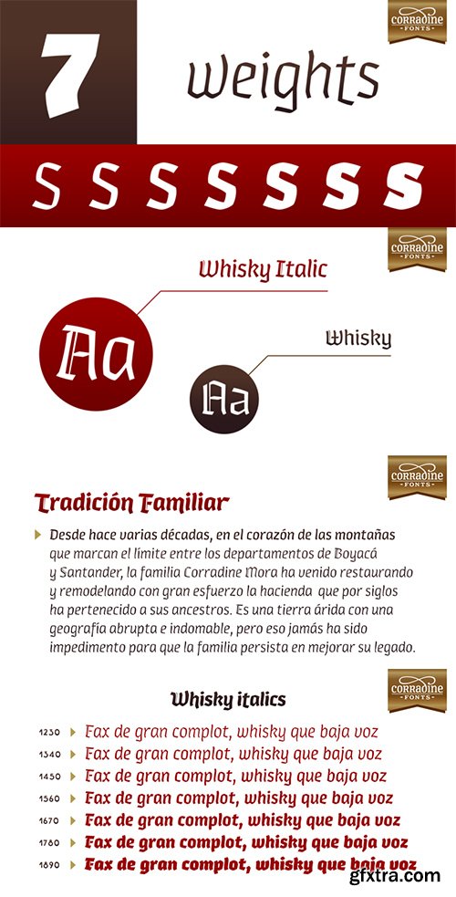 Whisky Italics Font Family - 21 Fonts 157$