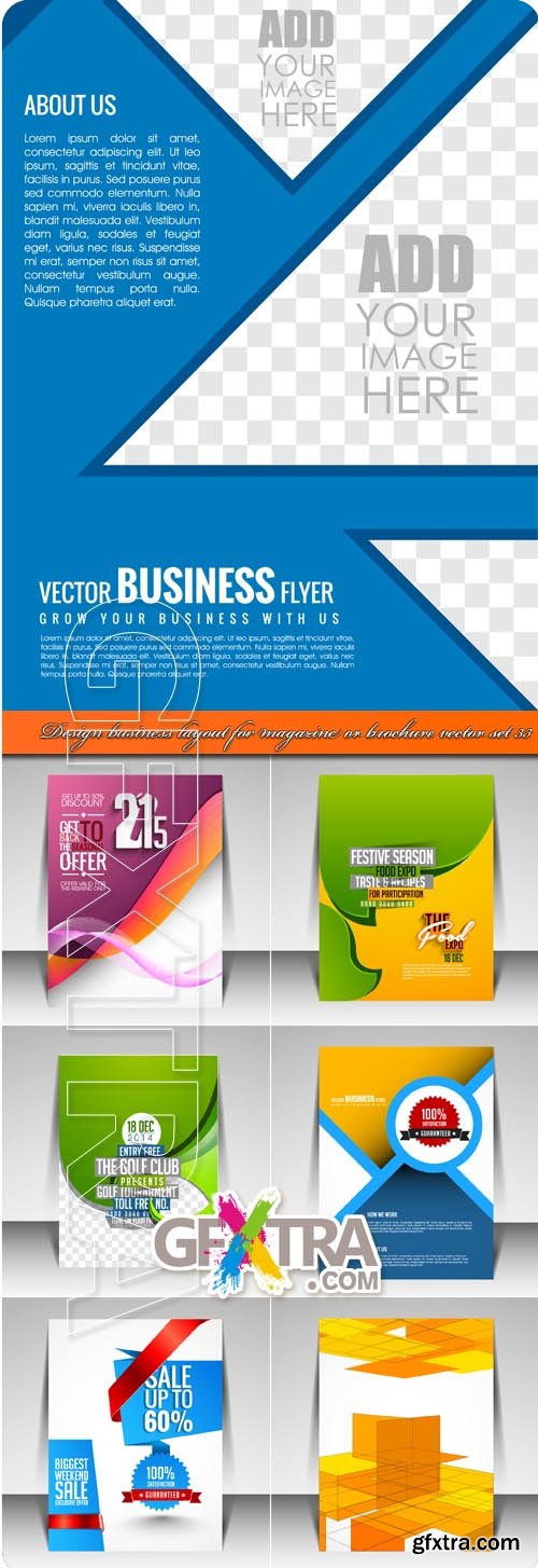 Design business layout for magazine or brochure vector set 33