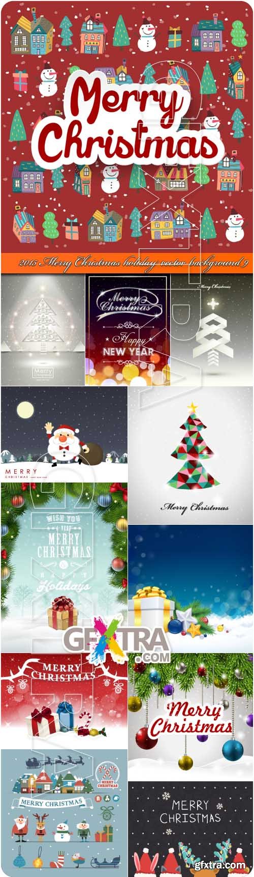 2015 Merry Christmas holiday vector background 9