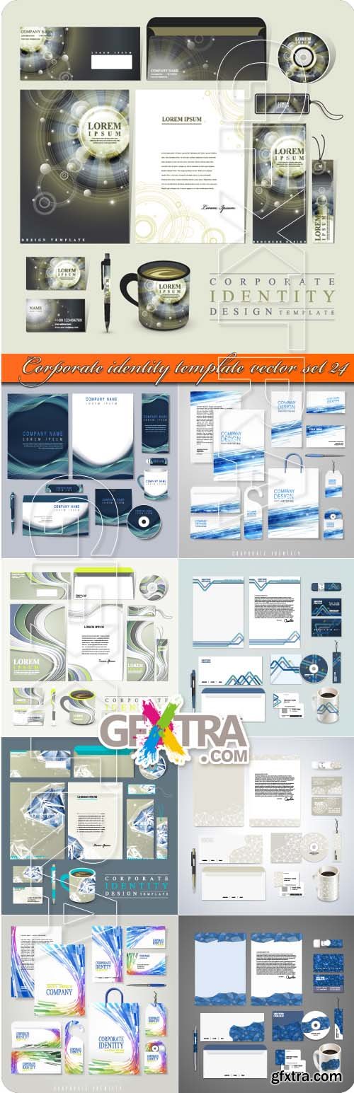 Corporate identity template vector set 24