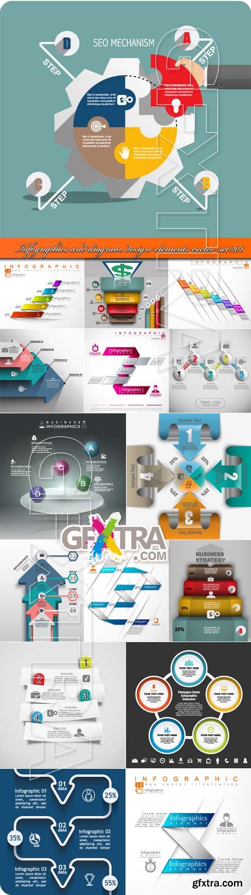 Infographics and diagram design elements vector set 208