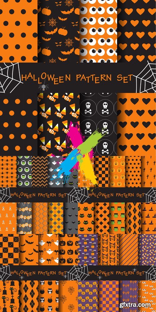 Halloween Patterns Vector Set