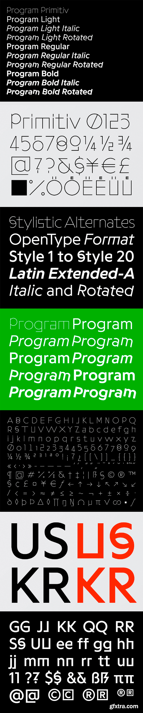 Programme Font Family - 19 Fonts for $516