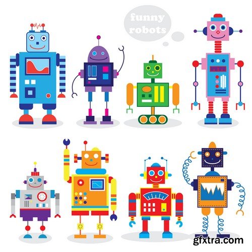 Stock Vectors - Robot, 25xEPS