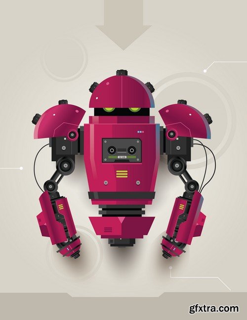 Stock Vectors - Robot, 25xEPS