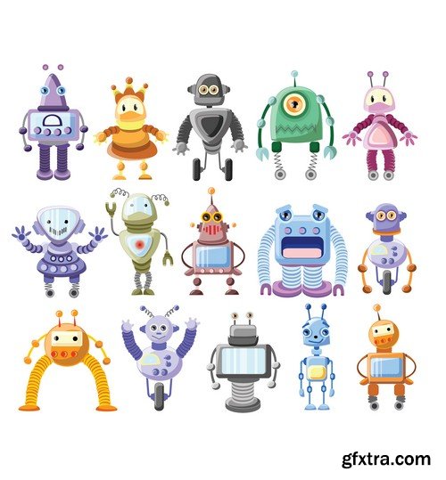 Stock Vectors - Robot, 25xEPS