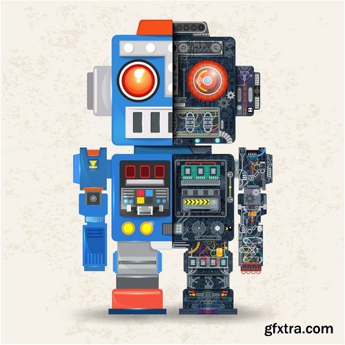 Stock Vectors - Robot, 25xEPS