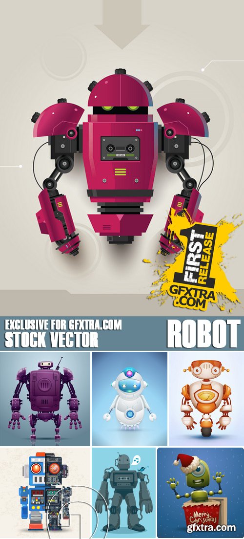 Stock Vectors - Robot, 25xEPS