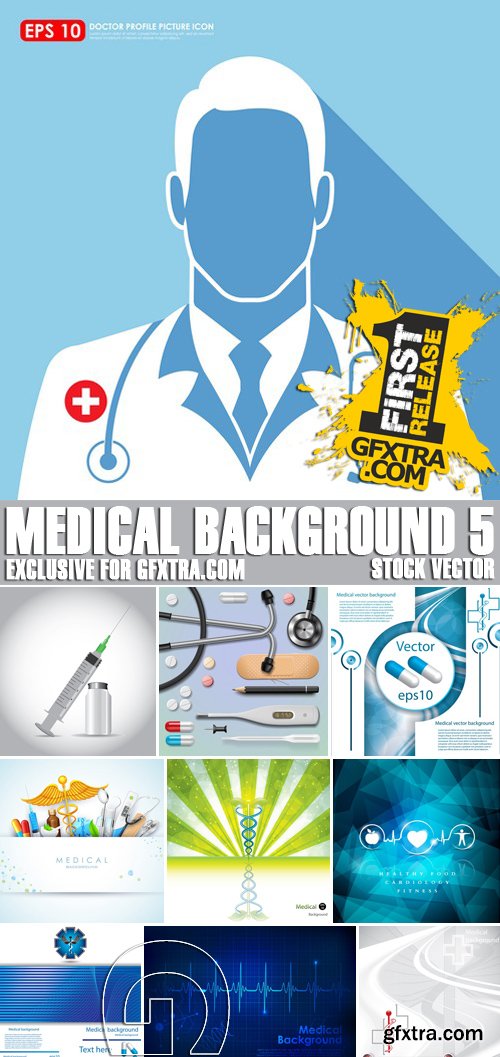 Stock Vectors - Medical background 5, 25xEPS