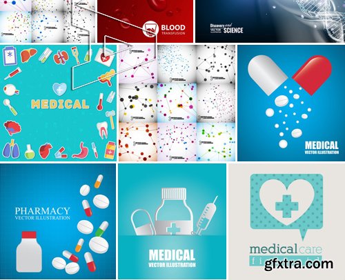 Stock Vectors - Medical background 5, 25xEPS