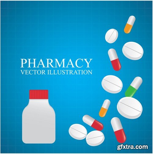 Stock Vectors - Medical background 5, 25xEPS