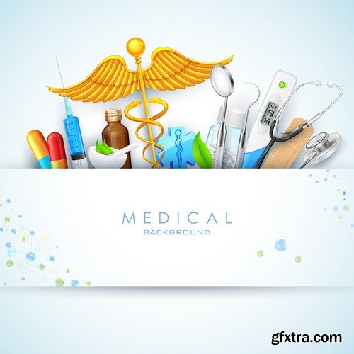 Stock Vectors - Medical background 5, 25xEPS