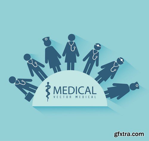 Stock Vectors - Medical background 5, 25xEPS