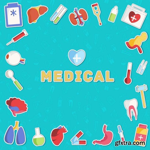 Stock Vectors - Medical background 5, 25xEPS