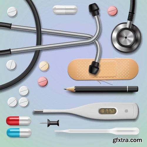 Stock Vectors - Medical background 5, 25xEPS