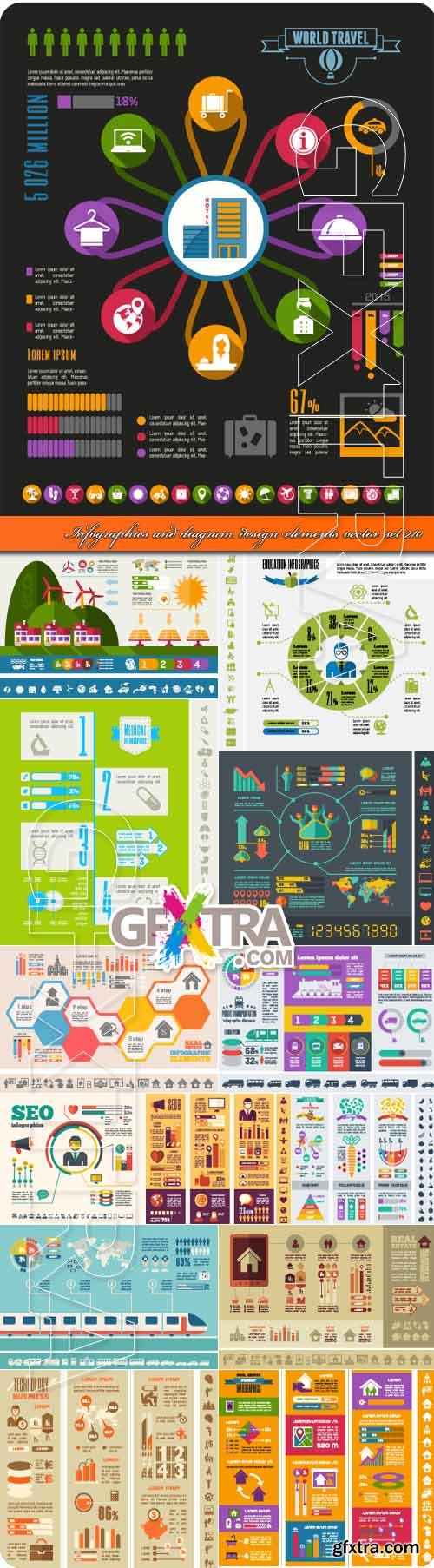 Infographics and diagram design elements vector set 210