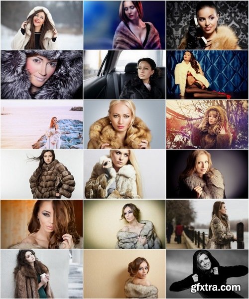 Collection of beautiful girls in fur coats #2-25 UHQ Jpeg