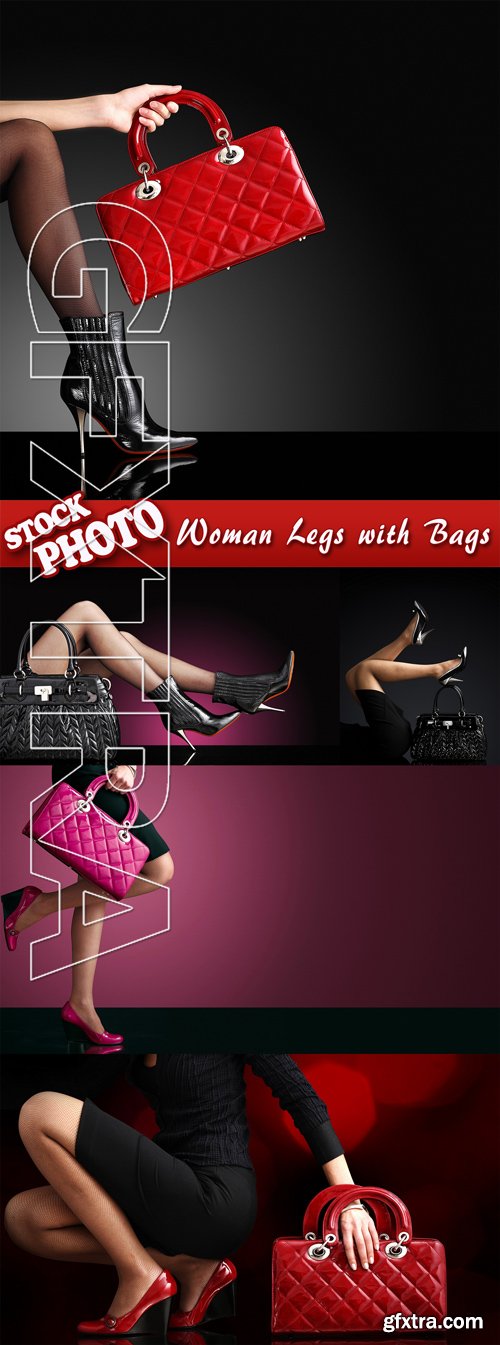 Stock Photo - Woman Legs with Bags