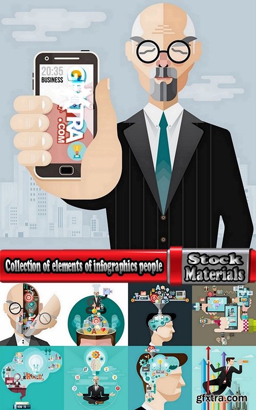 Collection of elements of infographics people vector image 25 Eps