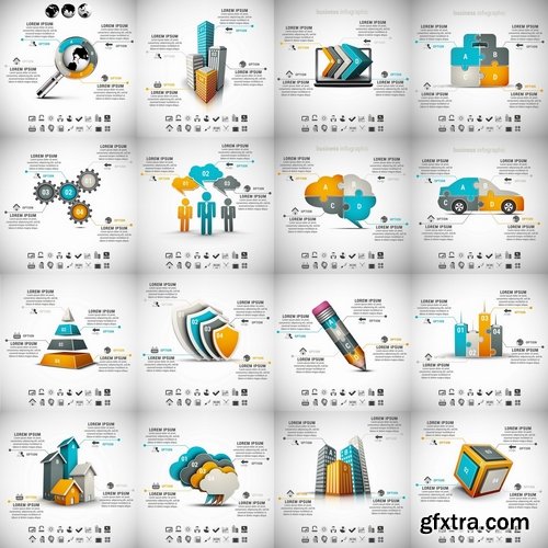 Collection elements of infographics vector image #4-25 Eps