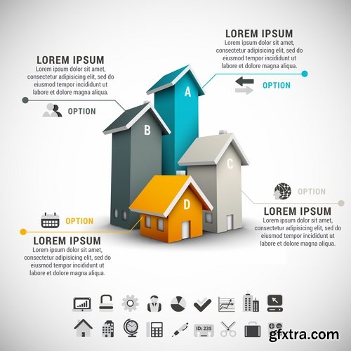 Collection elements of infographics vector image #4-25 Eps