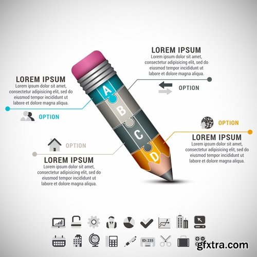 Collection elements of infographics vector image #4-25 Eps