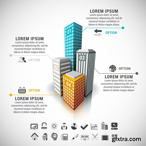 Collection elements of infographics vector image #4-25 Eps