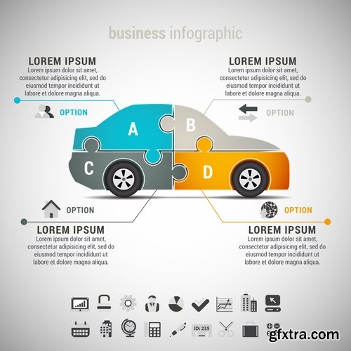 Collection elements of infographics vector image #4-25 Eps