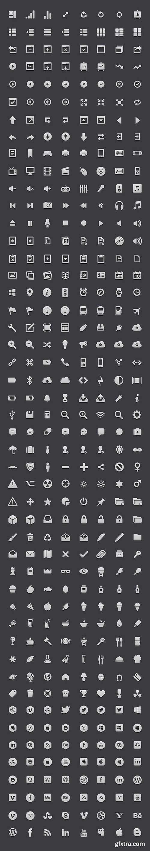 364 High-res 3D Web Icon Set