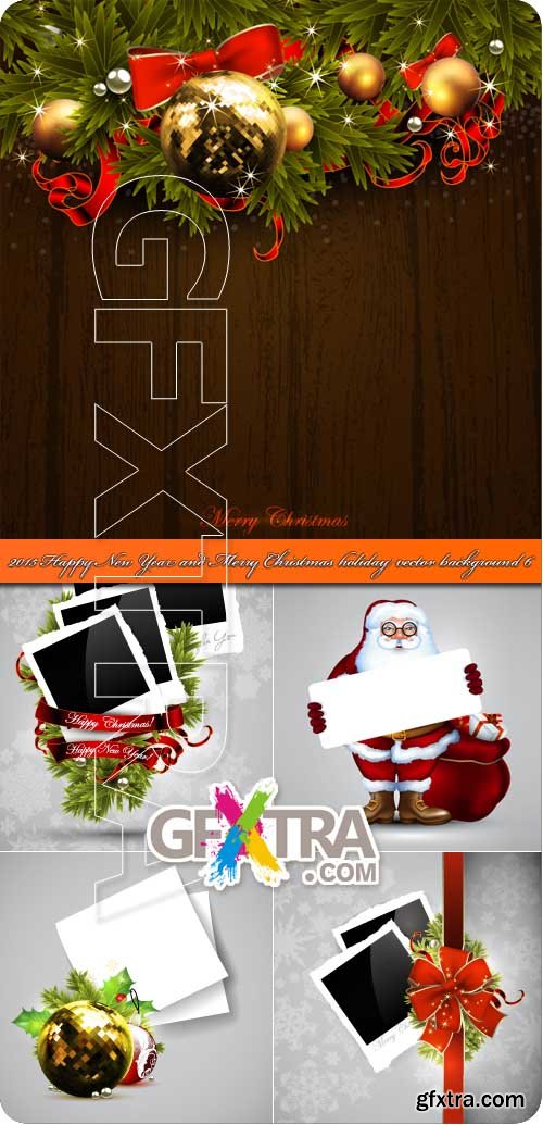 2015 Happy New Year and Merry Christmas holiday vector background 6