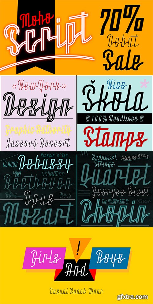 Moho Script Font Family - 6 Font $123