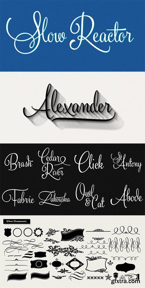 Silver Font Family - 3 Font $90