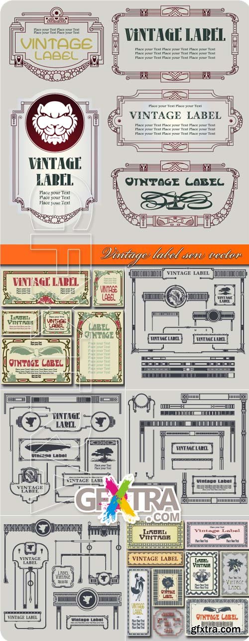 Vintage label set vector