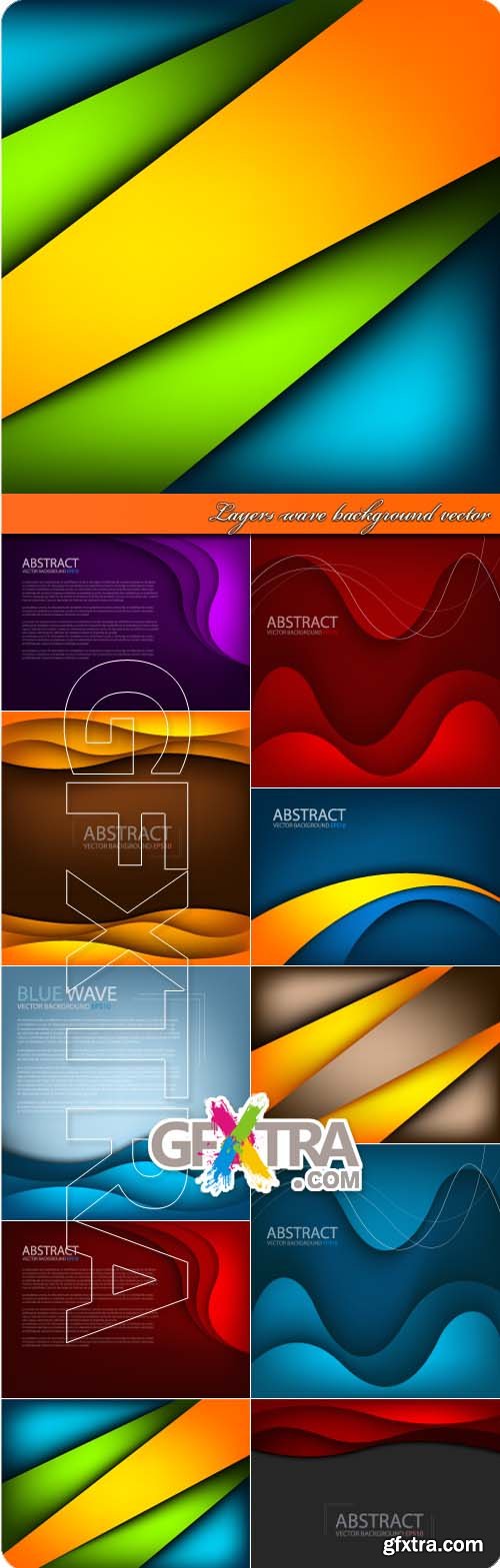 Layers wave background vector