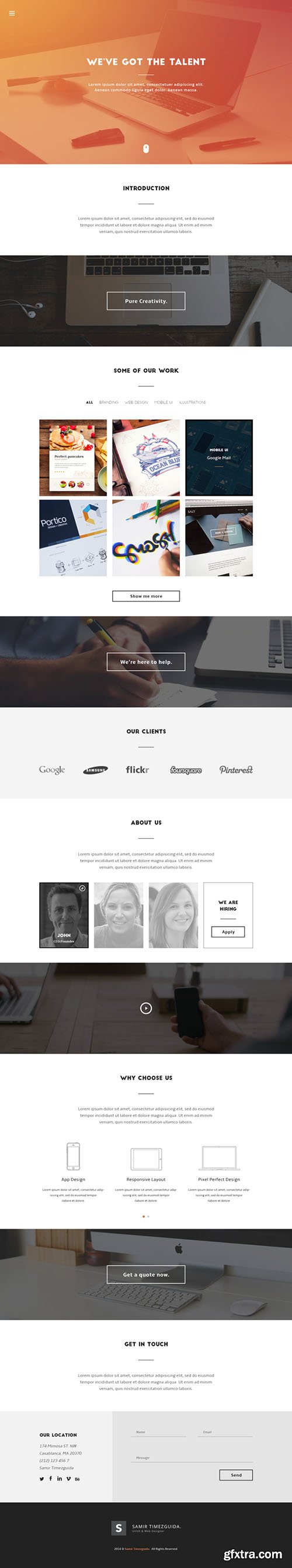 PSD Web Template - Casablanca - Landing Page